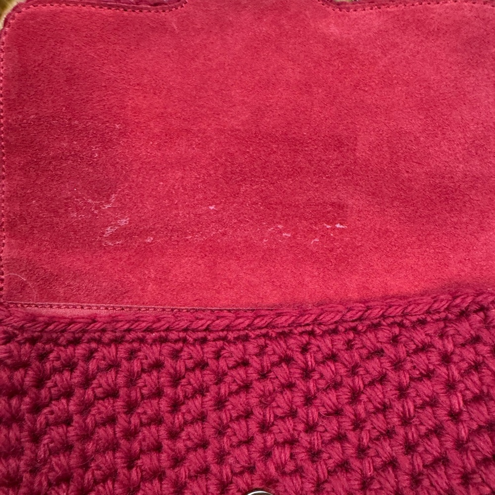 Catarina Bertini Crochet Chain-Handle Crossbody Bag in Red - Picture 8 of 8